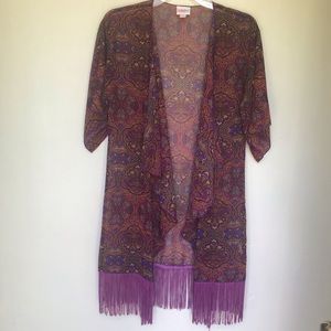 Lularoe Monroe fringe kimono
